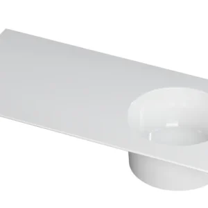 Ink UFO Wastafel porselein rond rechts zonder kraangat - Glans wit - 1000x480x180 mm (bxdxh) Bestel Nu