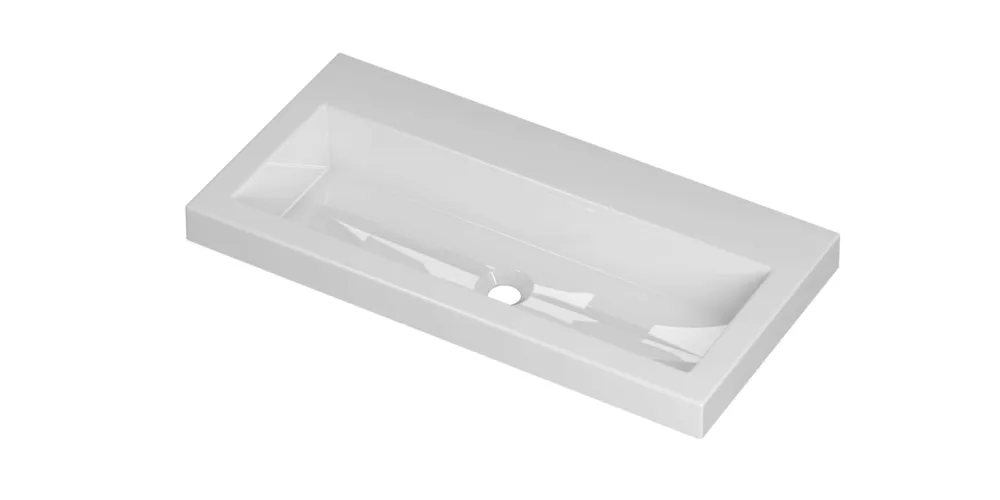 Ink Roots wastafel porselein zonder kraangat - glans wit - 80x40x6cm (bxdxh) Hete Deal