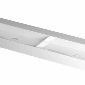 Ink United wastafel dubbel porselein 160x45cm - zonder kraangat - Glans wit Direct Verzonden