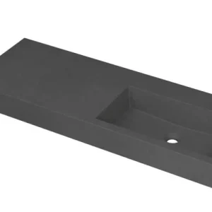 Ink Momento meubelwastafel rechts 120x45cm - zonder kraangat - Quartz grijs Weekendaanbieding