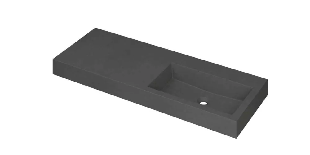 Ink Momento meubelwastafel rechts 120x45cm - zonder kraangat - Quartz grijs Weekendaanbieding
