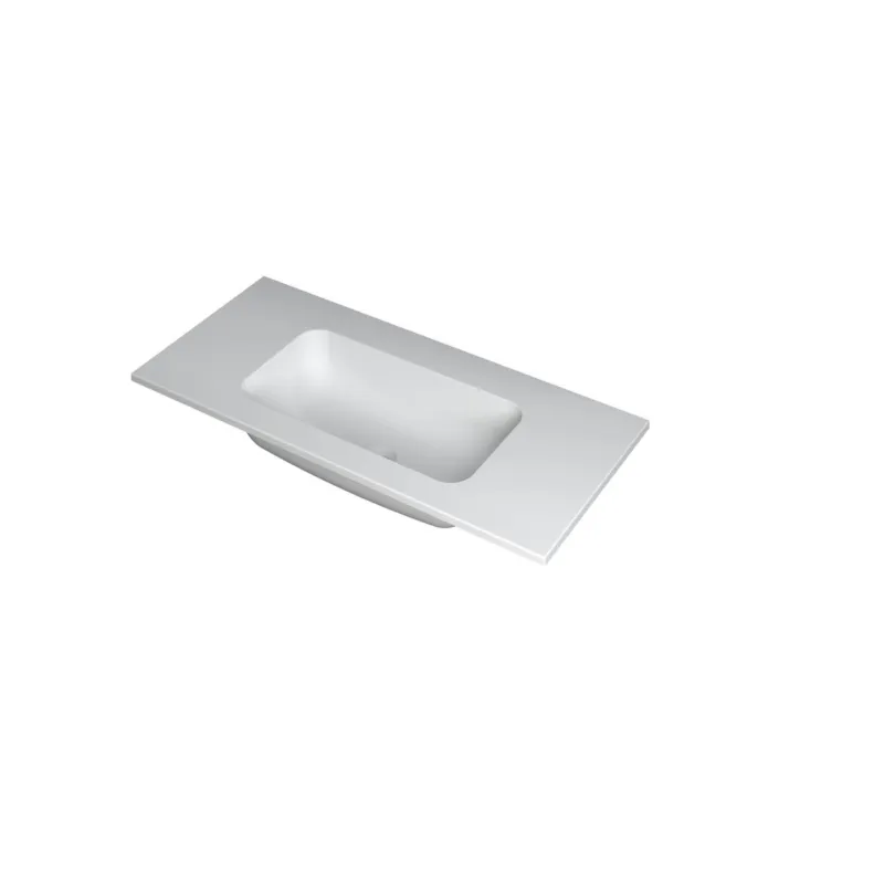Hoge Kwaliteit Ink Faktor Wastafel polystone midden zonder kraangat - Mat wit - 1000x450x15 mm (bxdxh)