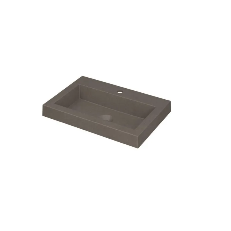 Korting Ink Dock Wastafel Quartz met 1 kraangat - Quartz beton - 60x40 cm