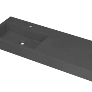 Gereduceerde Prijs Ink Momento meubelwastafel links 120x45cm - 1 kraangat - Quartz grijs