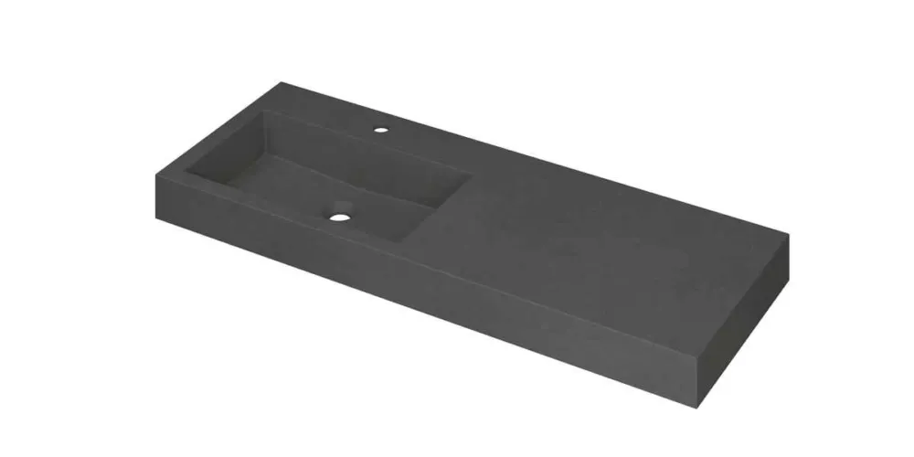 Gereduceerde Prijs Ink Momento meubelwastafel links 120x45cm - 1 kraangat - Quartz grijs