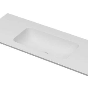 Dagaanbieding Ink Aspekt meubelwastafel midden 120x45cm - zonder kraangaten - Porselein mat wit