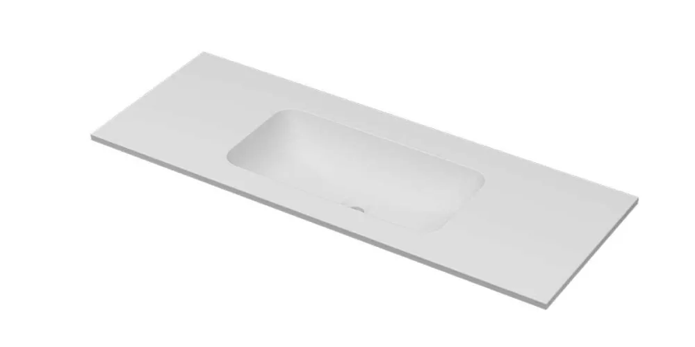Dagaanbieding Ink Aspekt meubelwastafel midden 120x45cm - zonder kraangaten - Porselein mat wit
