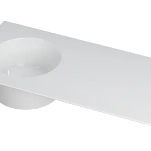 Shop Nu Ink UFO Wastafel porselein rond links zonder kraangat - Glans wit - 1000x480x180 mm (bxdxh)