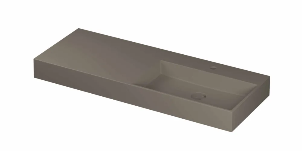 Nieuw Ink United wastafel rechts porselein 120x45cm - 1 kraangat - Mat basento