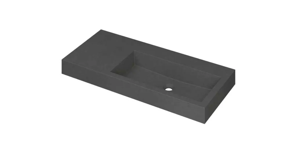 Betaalbaar Ink Momento meubelwastafel rechts 100x45cm - zonder kraangat - Quartz grijs