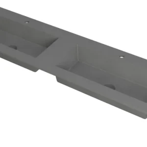 Ink Kraft dubbele meubelwastafel 160x45cm - 2 kraangaten - Quartz grijs Nu Kopen