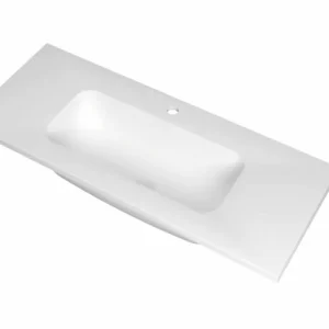 Koop Online Ink Reflekt wastafel midden polystone 100x40cm - 1 kraangat - Mat wit