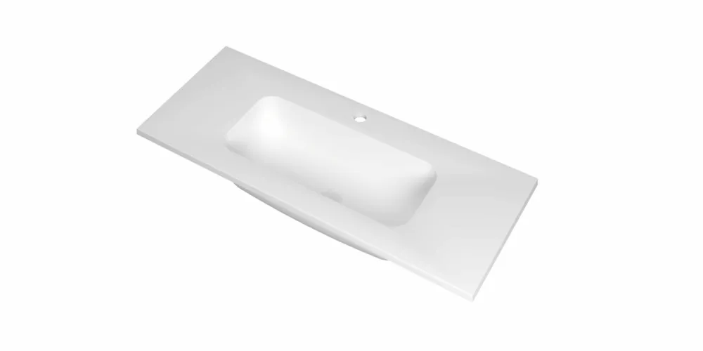 Koop Online Ink Reflekt wastafel midden polystone 100x40cm - 1 kraangat - Mat wit