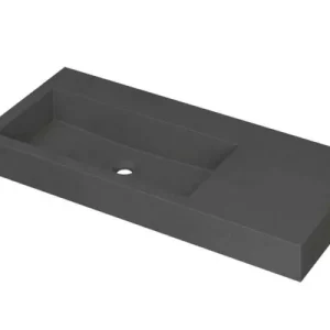 Ink Momento meubelwastafel links 100x45cm - zonder kraangat - Quartz grijs Must-Have