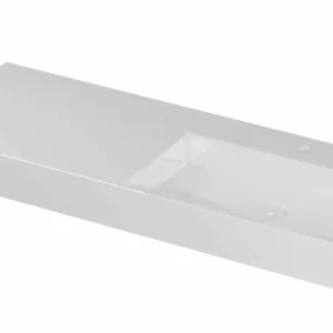 Ink United wastafel rechts porselein 120x45cm - 1 kraangat - Glans wit Nieuw