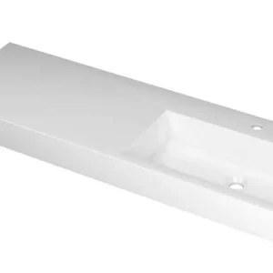 Ink Momento meubelwastafel rechts 140x45cm - 1 kraangat - Polystone glans wit Alleen Vandaag