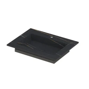 Laatste Versie Ink Post Wastafel keramische slab envelop bak met 1 kraangat - Lauren black mat - 600x450x10 mm (bxdxh)