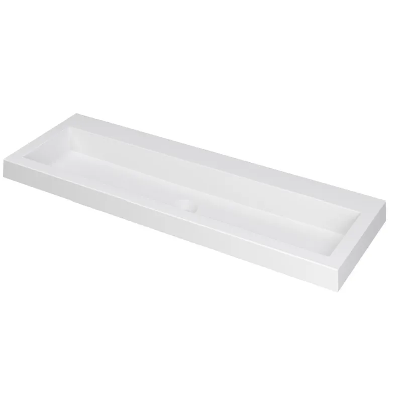 Bestseller Ink Dock Wastafel Polystone zonder kraangat - Mat wit - 120x40 cm
