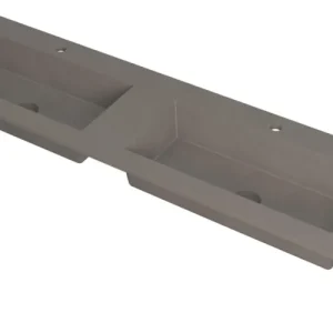 Ink Kraft dubbele meubelwastafel 160x45cm - 2 kraangaten - Quartz beton Hete Deal
