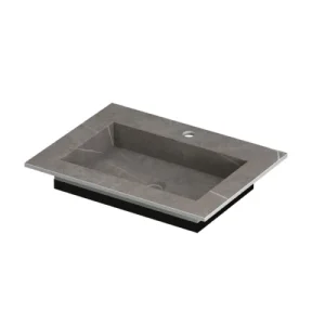 Favoriet Ink Post Wastafel keramische slab envelop bak met 1 kraangat - Armani grey mat - 600x450x10 mm (bxdxh)