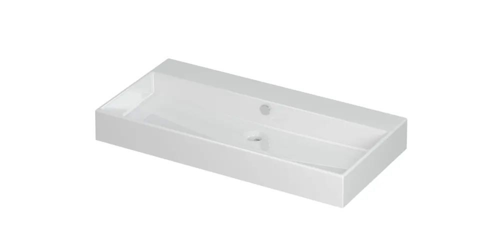 Snelle Levering Ink Unlimited wastafel - porselein zonder kraangat - Glans wit 900x450mm (bxd)