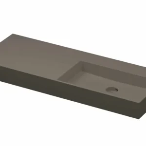 Actieprijs Ink United wastafel rechts porselein 120x45cm - zonder kraangat - Mat basento