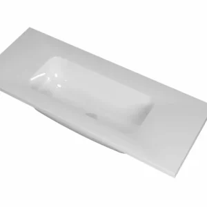 Premium Ink Reflekt wastafel midden polystone 100x40cm - zonder kraangat - Glans wit