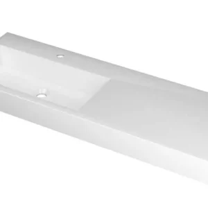 Direct Beschikbaar Ink Momento meubelwastafel links 140x45cm - 1 kraangat - Polystone glans wit