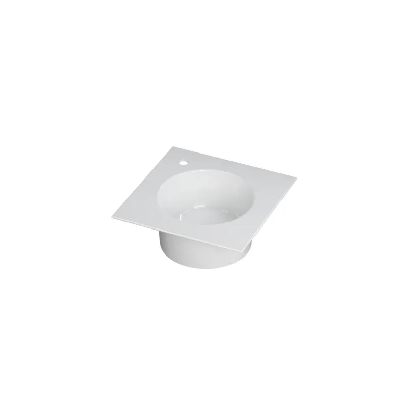 Hete Deal Ink UFO Wastafel porselein rond met 1 kraangat links - Glans wit - 480x480x180 mm (bxdxh)