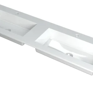 Koop Online Ink Kraft dubbele meubelwastafel 160x45cm - 2 kraangaten - Polystone glans wit