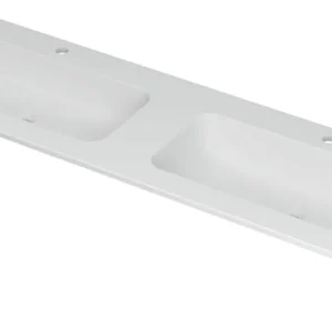 Ink Aspekt dubbele meubelwastafel 160x45cm - 2 kraangaten - Porselein mat wit Exclusieve Aanbieding