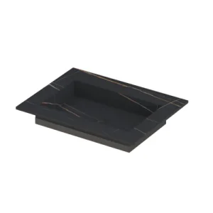 Ink Post Wastafel keramische slab envelop bak zonder kraangat - Lauren black mat - 600x450x10 mm (bxdxh) Laatste Kans