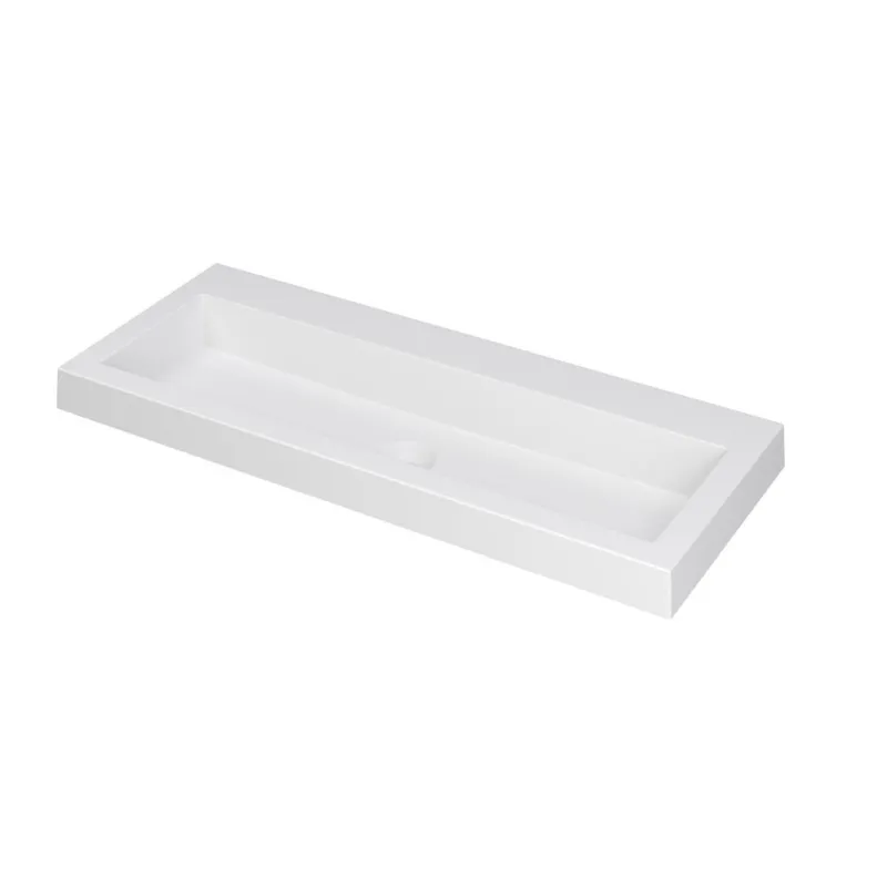 Ink Dock Wastafel Polystone zonder kraangat - Mat wit - 100x40 cm Gereduceerde Prijs