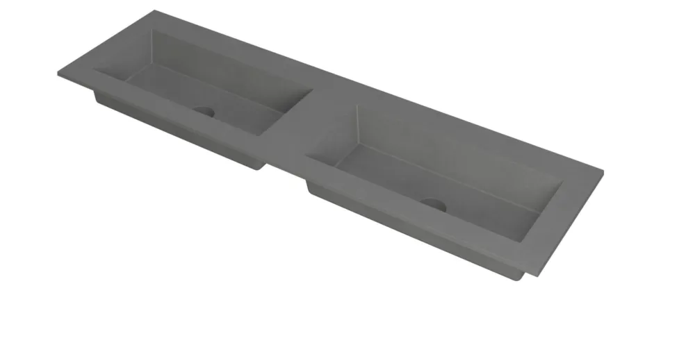 Koop Online Ink Kraft dubbele meubelwastafel 160x45cm - zonder kraangat - Quartz grijs