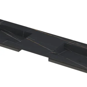 Beperkt Aanbod Ink Post Wastafel keramische slab envelop bak dubbel zonder kraangaten - Lauren black mat - 1800x450x10 mm (bxdxh)