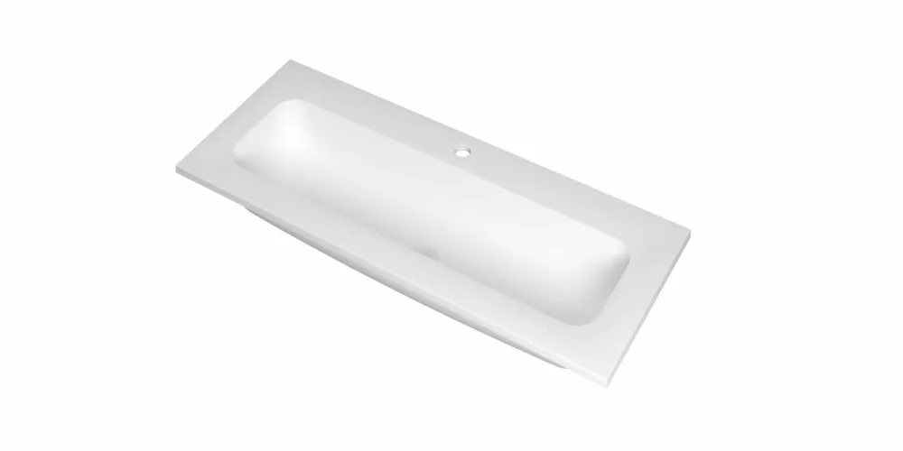Ink Reflekt wastafel centraal polystone 100x40cm - 1 kraangat - Mat wit Superprijs