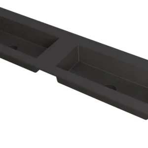 Ink Kraft dubbele meubelwastafel 160x45cm - zonder kraangat - Quartz zwart Aanbieding