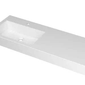 Flitsaanbieding Ink Momento meubelwastafel links 120x45cm - 1 kraangat - Polystone glans wit