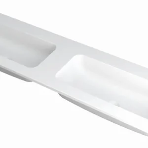 Ink Faktor Wastafel polystone dubbel zonder kraangaten - Mat wit - 1600x450x15 mm (bxdxh) Aanbieding