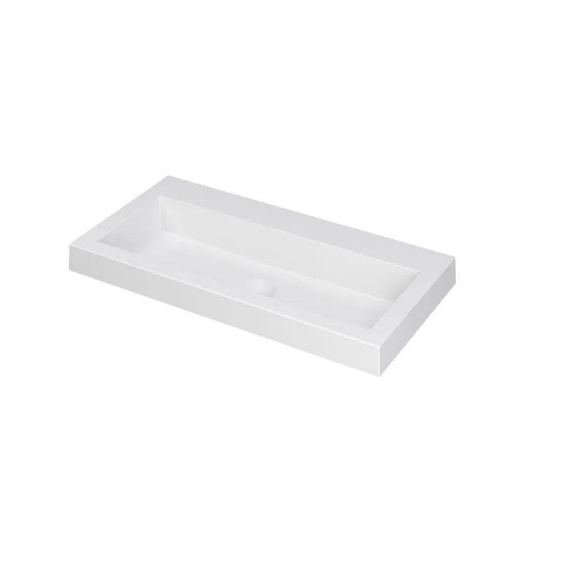 Ink Dock Wastafel Polystone zonder kraangat - Mat wit - 80x40 cm Nu Kopen