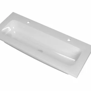Koop Vandaag Ink Reflekt wastafel centraal polystone 100x40cm - 2 kraangaten - Glans wit