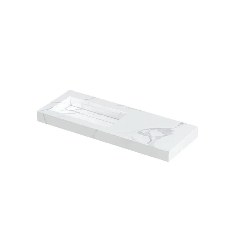 Ink Pitch meubelwastafel links 120x45cm keramische slab - 1 kraangat - Statuario Fabrieksprijs