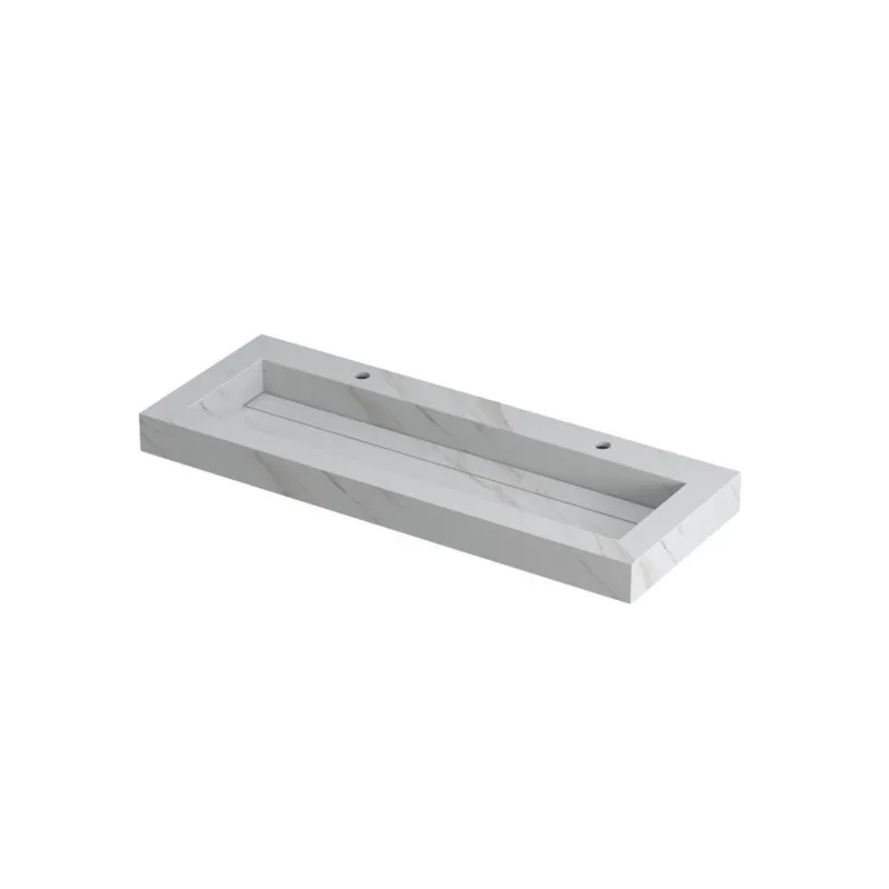 Must-Have Ink Pitch meubelwastafel 120x45cm keramische slab - 2 kraangaten - Calacatta