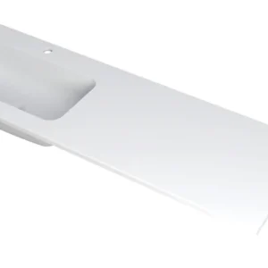 Favoriet Ink Faktor Wastafel polystone links met 1 kraangat - Mat wit - 1400x450x15 mm (bxdxh)