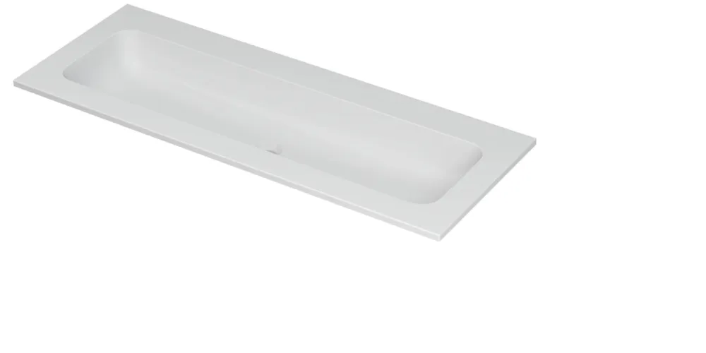 Ink Aspekt meubelwastafel centraal 120x45cm - zonder kraangaten - Porselein mat wit Aanbieding