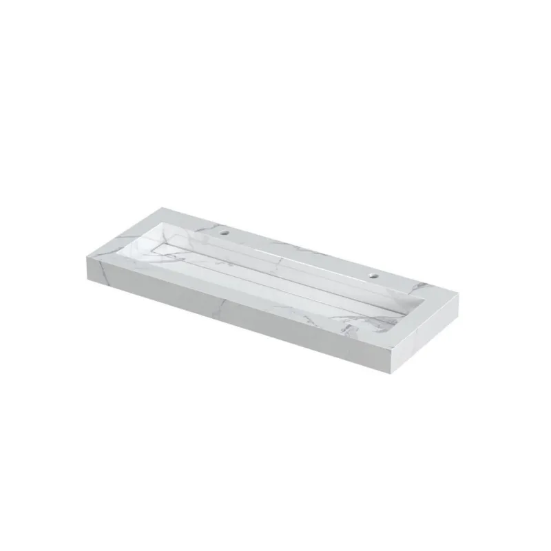 Dagaanbieding Ink Pitch meubelwastafel 120x45cm keramische slab - 1 kraangat - Statuario