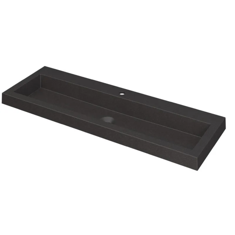 Ink Dock Wastafel Quartz met 1 kraangat - Quartz zwart - 120x40 cm Betaalbaar