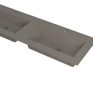 Flitsaanbieding Ink Kraft dubbele meubelwastafel 140x45cm - 2 kraangaten - Quartz beton