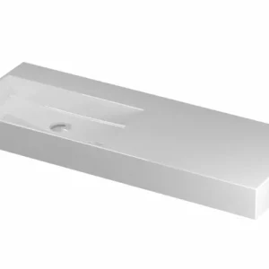 Ink United wastafel links porselein 120x45cm - zonder kraangat - Glans wit Flitsaanbieding
