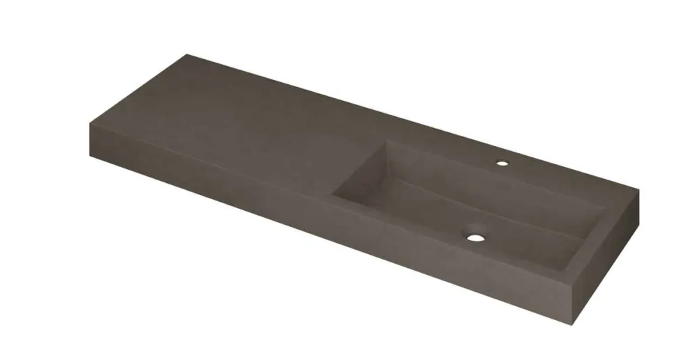 Ink Momento meubelwastafel rechts 140x45cm - 1 kraangat - Quartz beton Bestel Nu